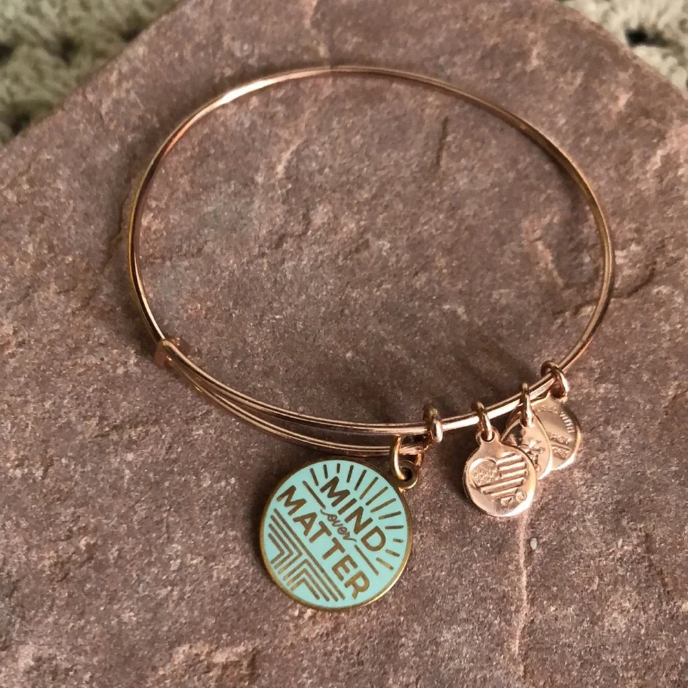 Alex and Ani - Mind Over Matter Rose Gold Bangle Charm Bracelet